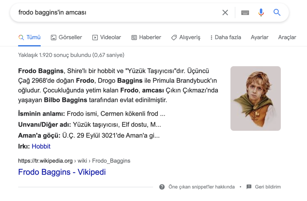 semantik SEO örneği